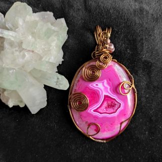 Collier d'Agate Druzy - 5 x 8,5 cm