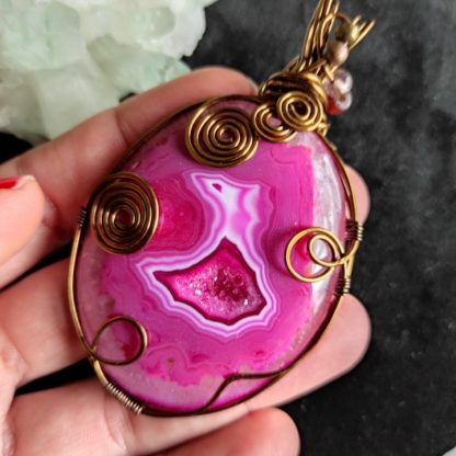 Collier d'Agate Druzy - 5 x 8,5 cm – Image 2