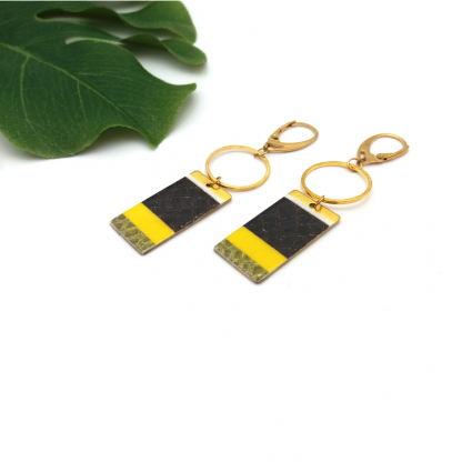 Boucles d'oreilles rectangle chic et moderne – Image 2