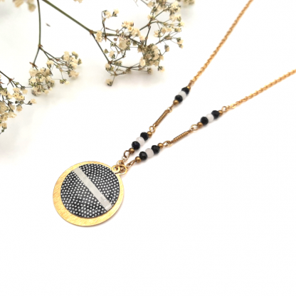 Collier sautoir ultra chic à pois – Image 2