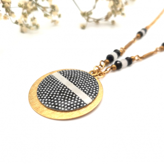Collier sautoir ultra chic à pois