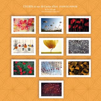 L'ECRIN et ses 10 Cartes d'Art "FLOWER POWER"