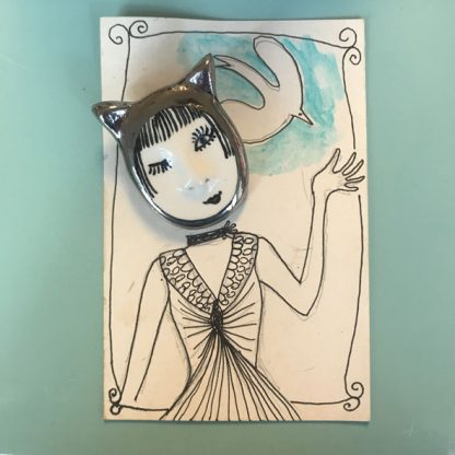 Gardienne chat argenté