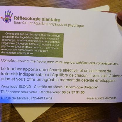 Carte cadeau: une réflexologie plantaire (1h-1h15) – Image 2