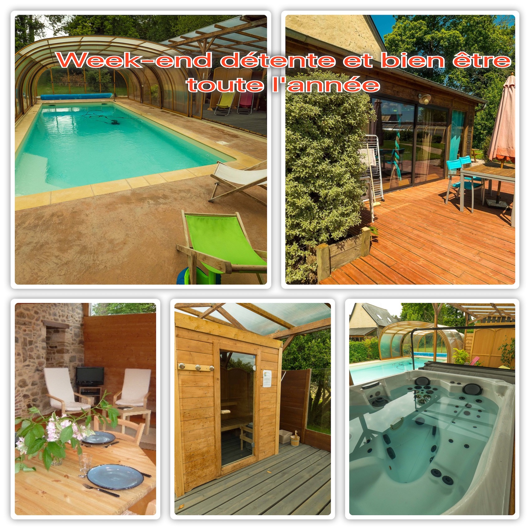 Détente, piscine, sauna et jacuzzi toute l’année en Bretagne Romantique