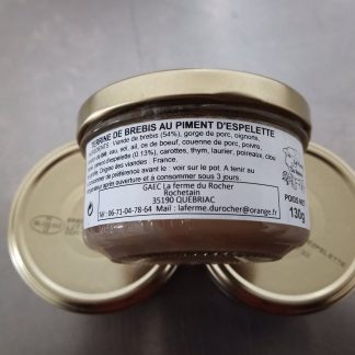 TERRINES BREBIS PIMENT D'ESPELETTE 130g