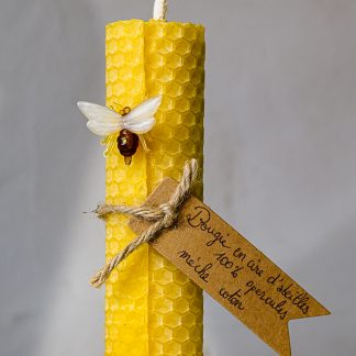 Bougie en cire d'abeille, pure opercule, mèche coton