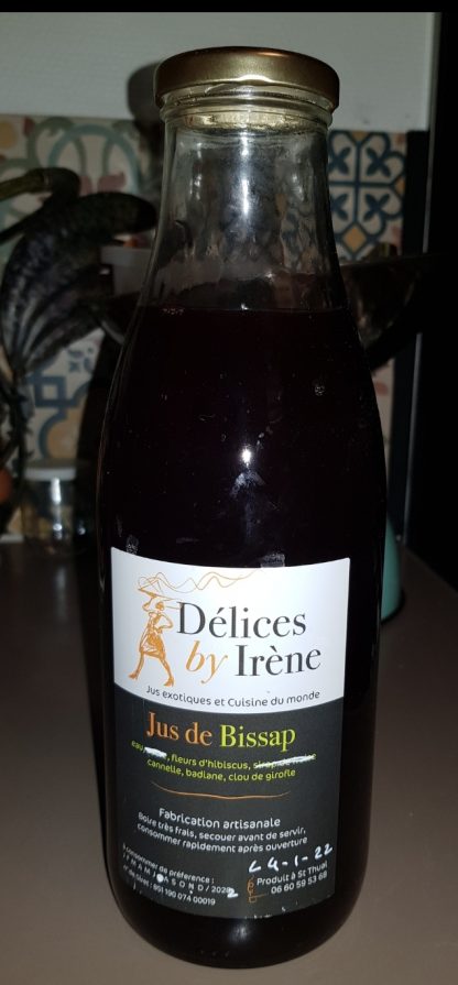 JUS DE BISSAP (fleurs d'hibiscus) sans sucre