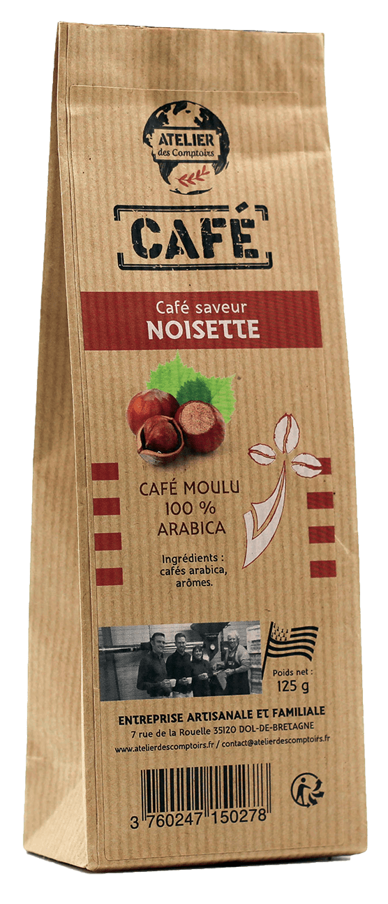 Café En Grain Aromatisé Noisette Vrac 200G – Quai Sud