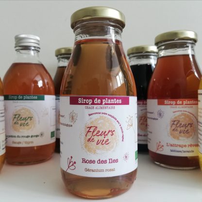 Sirop de plantes - Rose des Iles - géranium rosat - 25 cl - Bio