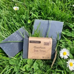 Charbon Tea tree, savon surgras, purifiant, 100g, Nature et Progrès