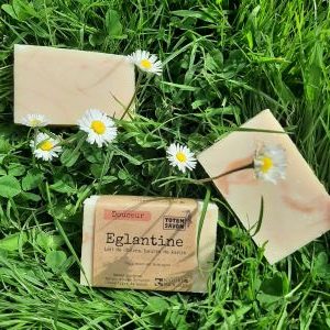 EGLANTINE, savon surgras, karité et lait de chèvre, 100g, nature et progrès