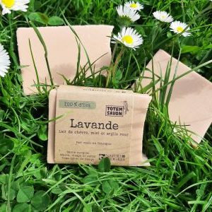Lavande, savon surgras au lait de chèvre et au miel, 100g, Nature et Progrès
