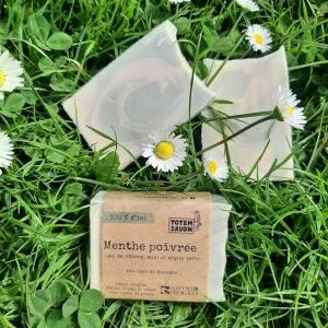 Menthe poivrée, 100% d'ici, savon surgras au lait de chèvre et au miel, 100g, Nature et Progrès